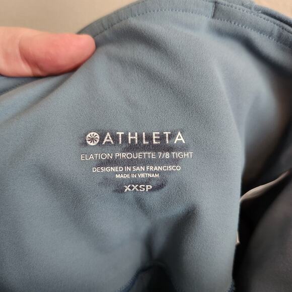 Athleta‎ Elation Pirouette 7/8 Blue Leggings Size XXS Petite - Picture 11 of 13